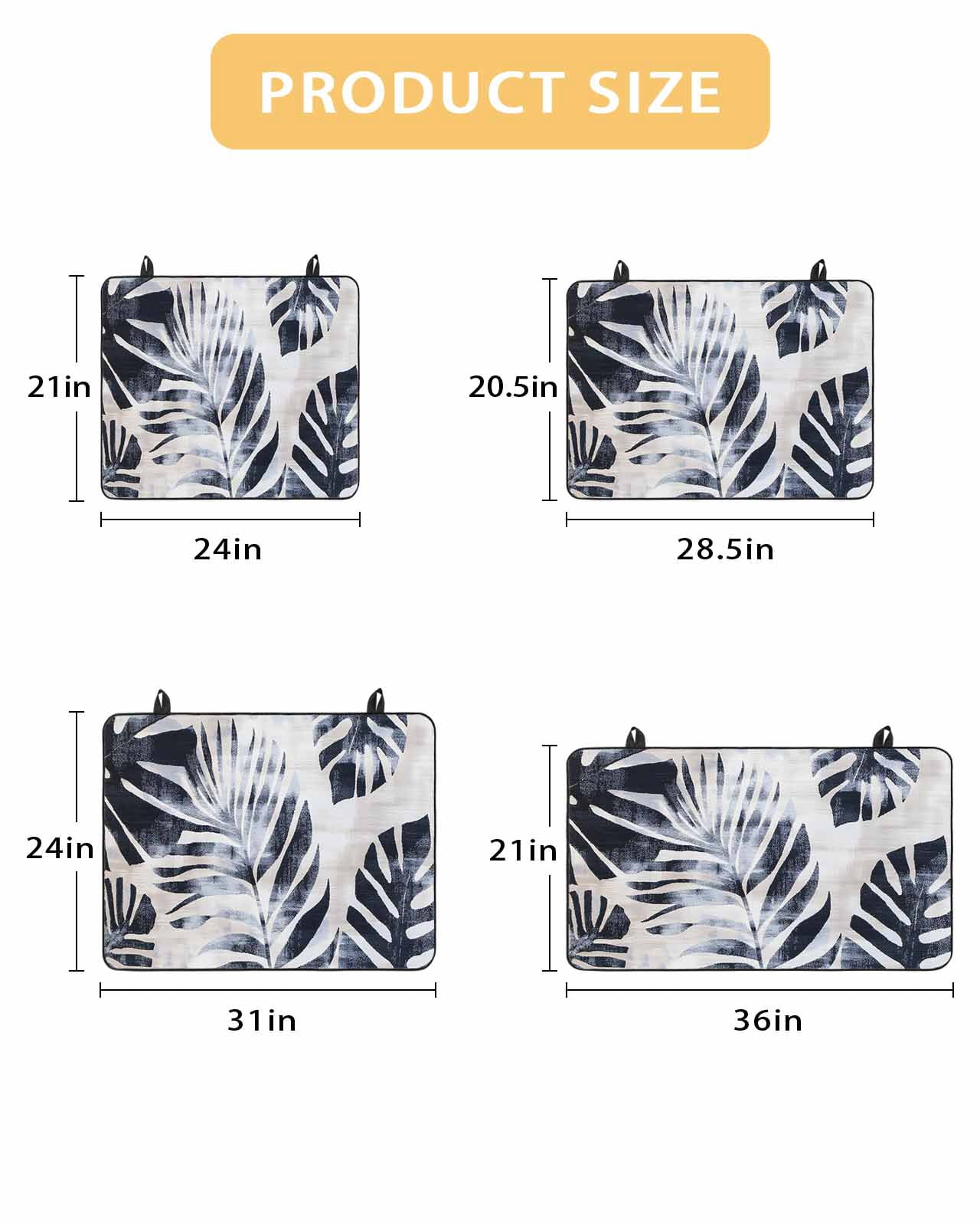 nqOlkjepod Large Induction Cooktop Protector Mat 36"x21", Navy Blue Palm Leaves Stove Top Covers for Electric Stove, Vintage Tropical Botanical Stove Burner Cover Mats, Glass Top Stove Cover