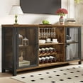 thumbnail image 5 of Industrial Coffee Bar Cabinet, Wine Bar Cabinet for Liquor and Glasses, Liquor Cabinet with wine Rack Storage, Wood Metal Sideboard Buffet Cabinet for Home Kitchen Dining, Rustic B, 5 of 7