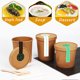 thumbnail image 3 of [25 Sets - 8 oz] Contenedores de sopa de papel kraft c/tapas ventiladas, tazones desechables aptos microondas, vasos p/helado, ideales p/restaurantes + 30 etiquetas autoadhesivas "Hecho a mano", 3 of 7