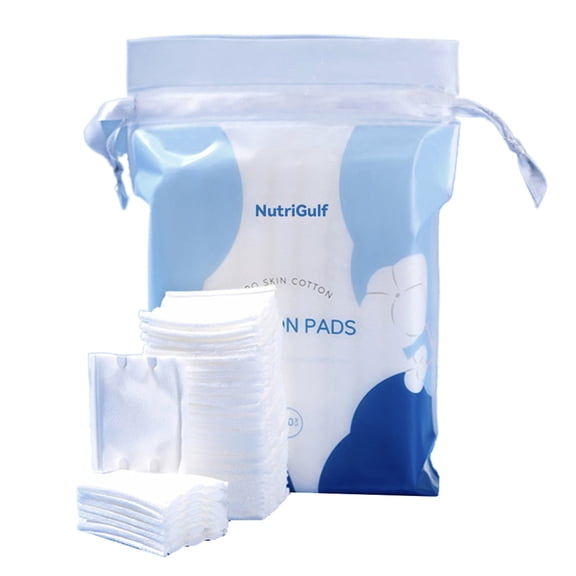 NutriGulf Cosmetic cotton wool, Square Makeup Cotton Pads, 200 Ultrathin Soft Lint Free