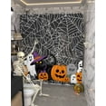 thumbnail image 5 of Shower Curtains for Bathroom-36"x72",Halloween Pumpkin Ghost Black Cat Waterproof Bath Curtain Grommet Shower Curtain Set with Hooks,Spiderweb Black White Washable Bath Accessories, 5 of 6
