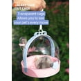 thumbnail image 5 of Small Animal Carrier, Travel Carry-Out Cage with Warm Plush Pads and Water Bottle can be Carried Both by Hand and Crossbody, Suitable for Dwarf Hamsters, Mice, Hamsters (Pink), 5 of 8