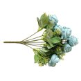 thumbnail image 3 of Ramo de flores falsas de la ceremonia de la boda de la decoración floral de la simulación de la flor de rosa artificial de 9 cabezas, azul Yuarrent HA8171-03B, 3 of 6
