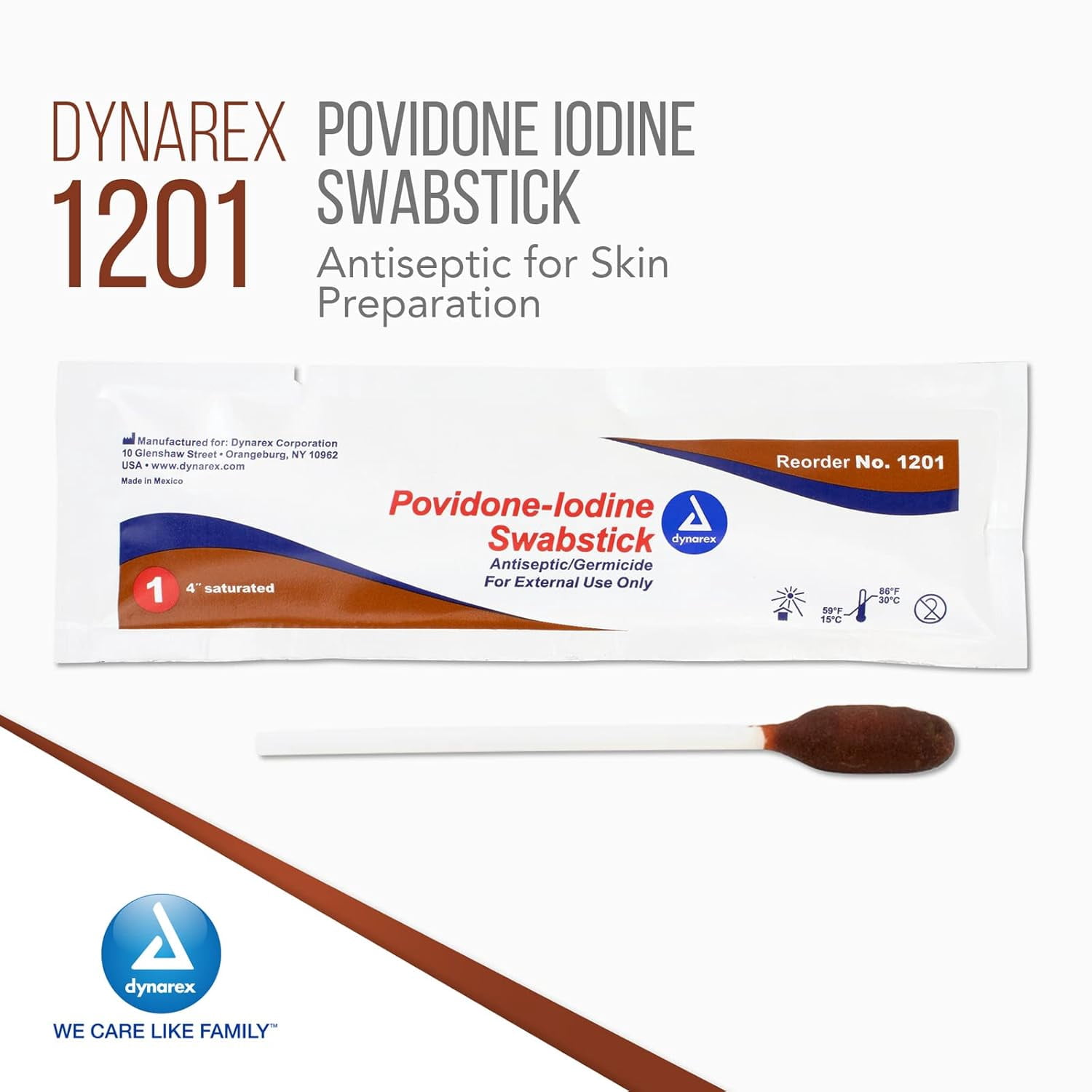 Dynarex Impregnated Swabstick NonSterile 10 Count(s) 50 Sticks/Count