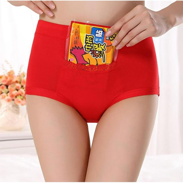 CODE RED Period Panties Menstrual Underwear With Pocket-Red-3XL 