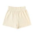 thumbnail image 6 of Amidoa Girls Shorts Wide Leg Toddler Soft Elastic Waist Solid Color Casual Summer Shorts for Kids Beige Size 8, 6 of 6