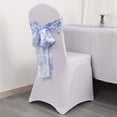 thumbnail image 6 of Efavormart 5 Pack White Blue Chinoiserie Floral Print Satin Chair Sashes, Chair Bows - 6"X108", 6 of 11