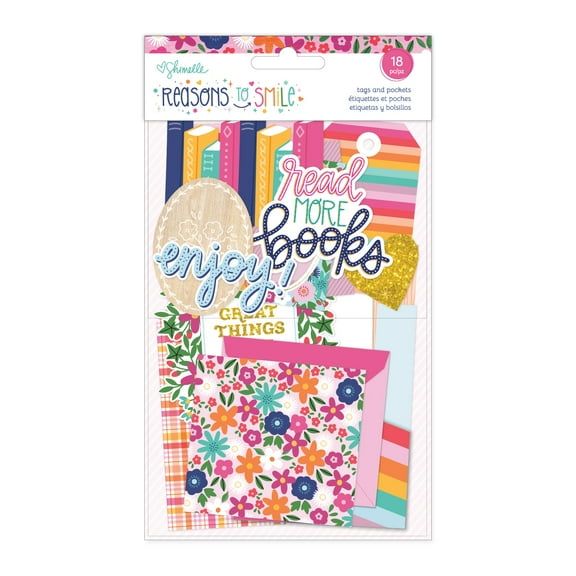 Shimelle Reasons To Smile Tags And Pockets-18 Pieces