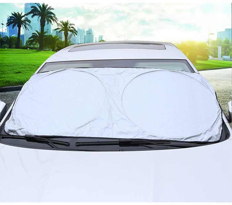 Bu_Gatti Lo_Go Car Windshield Sun Shade Easy to Use Fits Windshields of Various Sizes Sunshade to Keep Your Vehicle Cool and Damage Free Blocks Uv Rays Sun Visor Protector