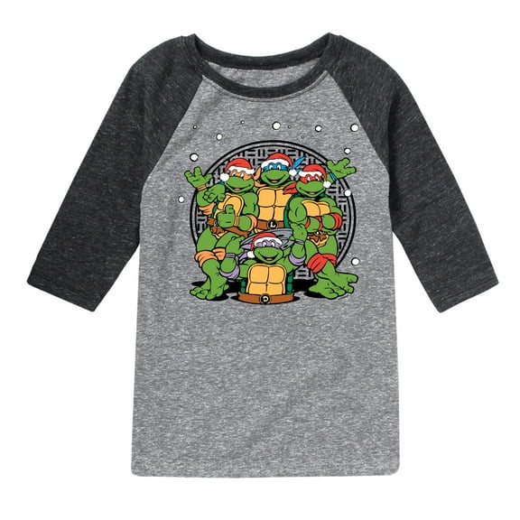 Teenage Mutant Ninja Turtles - Sewer Christmas - Toddler And Youth Raglan Graphic T-Shirt