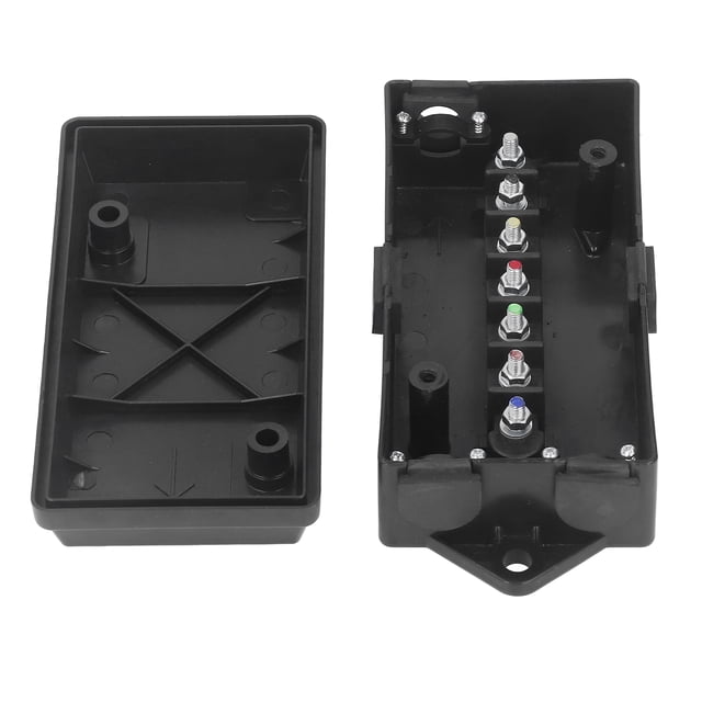 Car Connector Box, 7 Way Trailer Junction Box ABS Waterproof For Vehicle