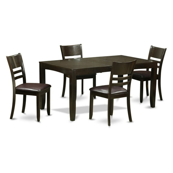 East West Furniture Lynfield 5 Piece Extension Dining Table Set with Fields Chairs