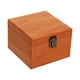thumbnail image 5 of Caja de almacenamiento de madera, contenedor portátil para tesoros y regalos, cierre frontal, recuerdo marrón 14x14x10cm, 5 of 9