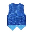 thumbnail image 2 of YONGHS Kids Boys Glittery Sequined Vest Top Waistcoat Costume for Choir Jazz Dance 7-15 Blue 10-12, 2 of 4