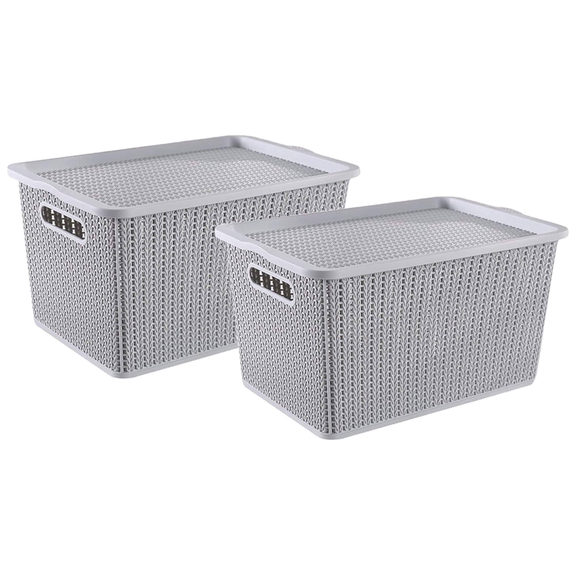 Pethiy 2-Pack Stackable Vegetable Bins, Onion Potato Storage Baskets with Lids, BPA-Free Plastic Canisters for Pantry Countertop Kitchen Organization