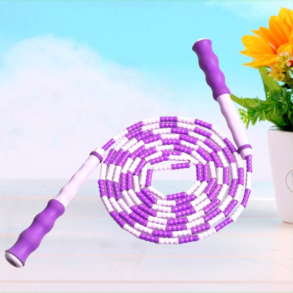 Milisten Workout Rope Bamboo Skipping Rope in Violet with Easy Adjust Antislip Handles for Fitness Training