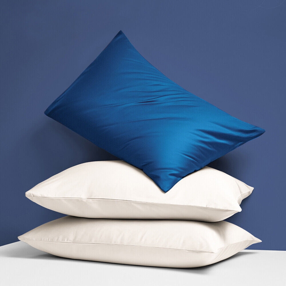 Silk Satin Pillowcase for Hair Skin Pillow Cases Set of 2 Zipper Pillow Covers