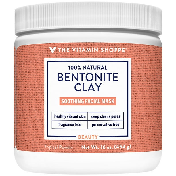 Bentonite Clay 100 Powder Facial Mask for Healthy Vibrant Skin Deep Cleans Pores (16 by The Vitamin Shoppe - Walmart.com