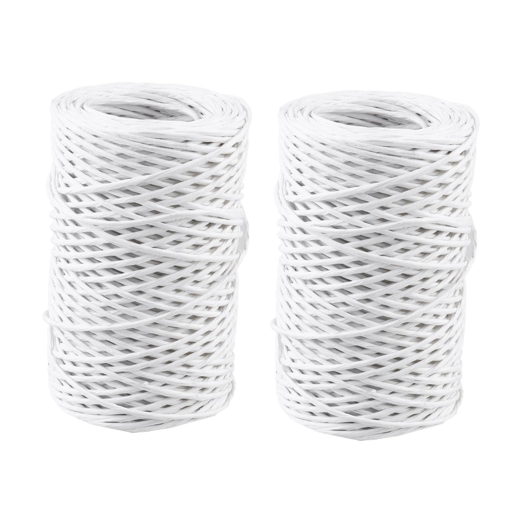 DEEPCRAFF White Floral Wire with Paper Wrap for Gardening, Bouquet Binding, Flower Arranging, and Craft Projects