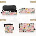 thumbnail image 4 of Hair Tools Storage with Heat Resistant Mat- Cartoon Flamingo Printed Curling Iron Travel Bag/Flat Iron Case for Women, 4 of 8