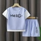 thumbnail image 2 of Children's Summer Little Waffle Shorts Set, Short Sleeve Clothes for Big Boys Casual Outerwear for Boys and Girls, Two Piece Set qym unisex, 2 of 2