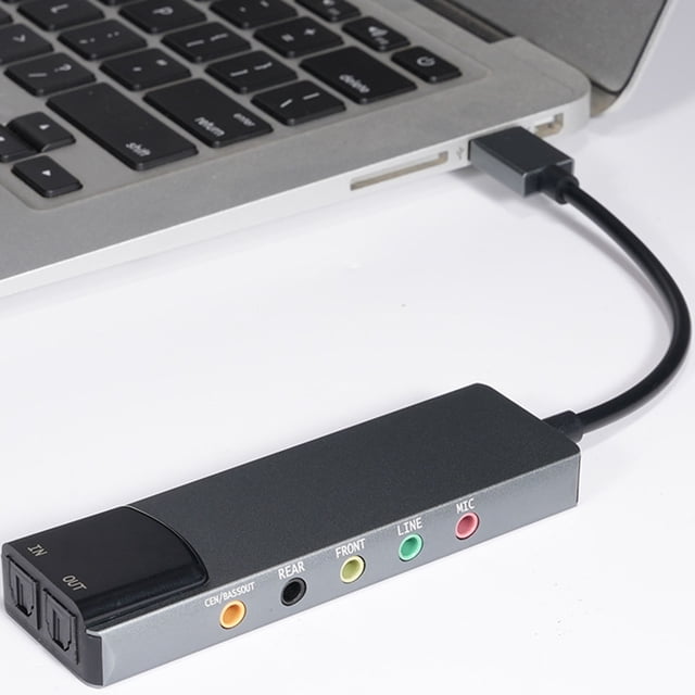 Tarjeta De Sonido Envolvente USB 7.1 Con Sonido Digital SPDIF, Tarjeta De Sonido Externa De Música De Alta Resolución Para Ordenador Portátil Y PC, Color Plateado