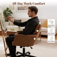 thumbnail image 6 of Peispie Mid-Back Leather Office Chair 380lbs, 360° Swivel Computer Desk Chair, Adjustable Height Comfy Task Chair with Thick Cushion for Home Office Work, Brown, 6 of 8