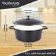 thumbnail image 2 of Olla holandesa de hierro fundido con tapa – Cacerola esmaltada antiadherente apta para horno – Batería de cocina resistente para horno holandés – Negra, 7.3 cuartos, 30 cm – de Nuovva, 2 of 5