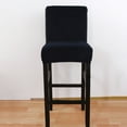 thumbnail image 3 of Velvet Counter Stool Pub Chair Covers,Stretch Soft Height Bar Stool Slipcovers Removable Washable Anti-Dust Chair Protectors for Kitchen Cafe Barstool-1 Pcs-Navy blue, 3 of 6