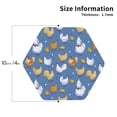 thumbnail image 2 of KLL Drink Coasters Set Hexagon of 4,PU Leather Absorbent Coasters Set Decorative Coffee Cup Coasters Housewarming Gift for Home Decor-Chicken Family, 2 of 5