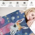 thumbnail image 3 of Chilfamy  Pink Cute Llama Flannel Lightweight Blankets Plush  Bedding Throw Blanket for Couch and Bed for Adult White, 3 of 6