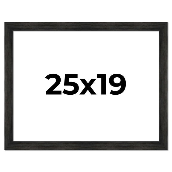 25x19 Black Rustic Wide Barnwood Picture Frame - UV Acrylic, Foam Board Backing, Hanging Hardware