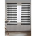 thumbnail image 5 of Sheer Curtains 72 Inches Long 2 Panels Set for Bedroom, Boho Black Stripe Semi Sheer Curtains for Windows, Abstract Geometric White Minimalist Voile Window Treatments Rod Pocket Curtain, 5 of 7