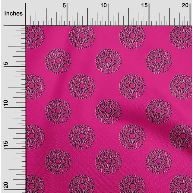 oneOone Georgette Viscose Fabric Floral Block Decor Fabric Printed BTY 42 Inch Wide