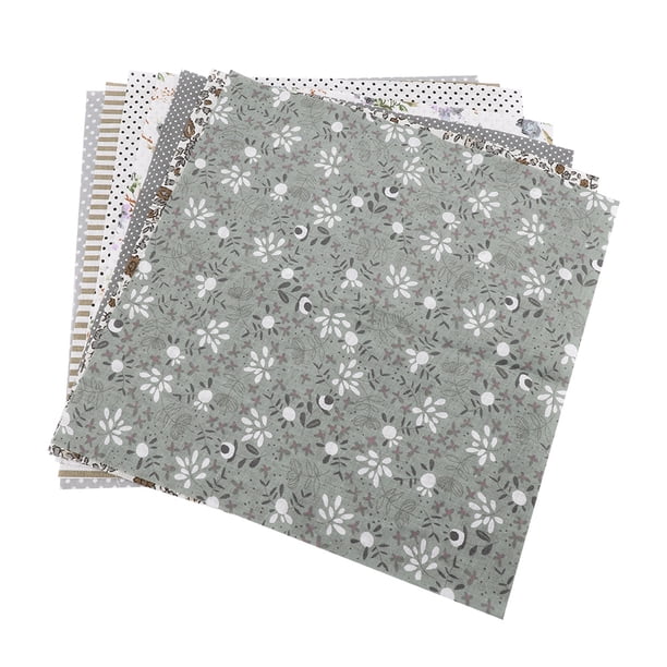 7 piezas de tela de algodón de 25 x 25 cm, precortadas, para manualidades, con cuadrados surtidos, para ropa de cama, en cuartos, serie gris