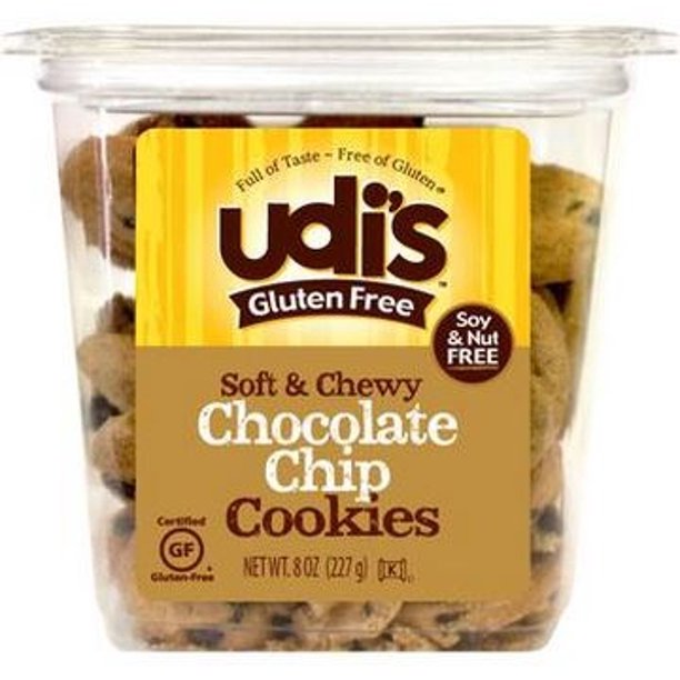 Udi's Gluten Free Chocolate Chip Cookies, 8 oz Resealable Tub (Pack of