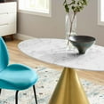 thumbnail image 6 of Modway Tupelo 48" Oval Artificial Marble Dining Table in Gold White, 6 of 6