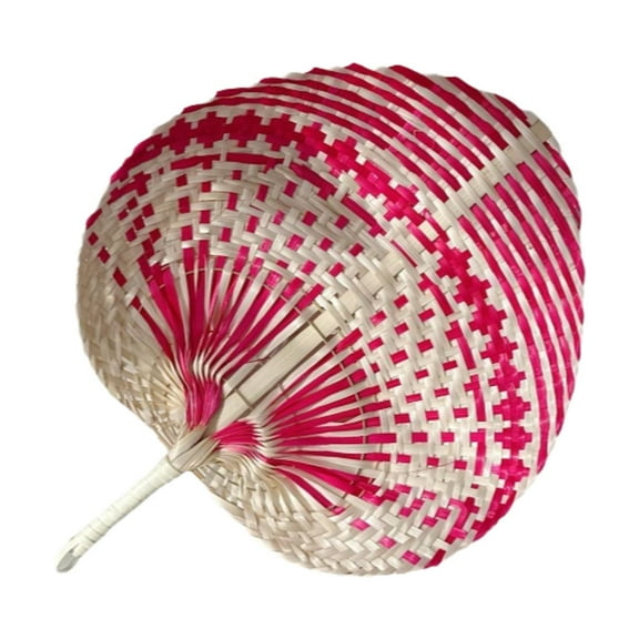 Sharprepublic Bamboo Hand Fan Cooling Supplies Manual Chinese Weaving for Party Women Home Pink