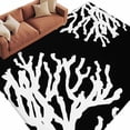 thumbnail image 2 of Sea White Coral Washable Living Room Rugs 5'x7', Marine Black Background Modern Art Low Pile Throw Large Area Rugs Non-Slip Sturdy Edge Binding Carpet for Dining Room Bedside Kitchen, 2 of 9