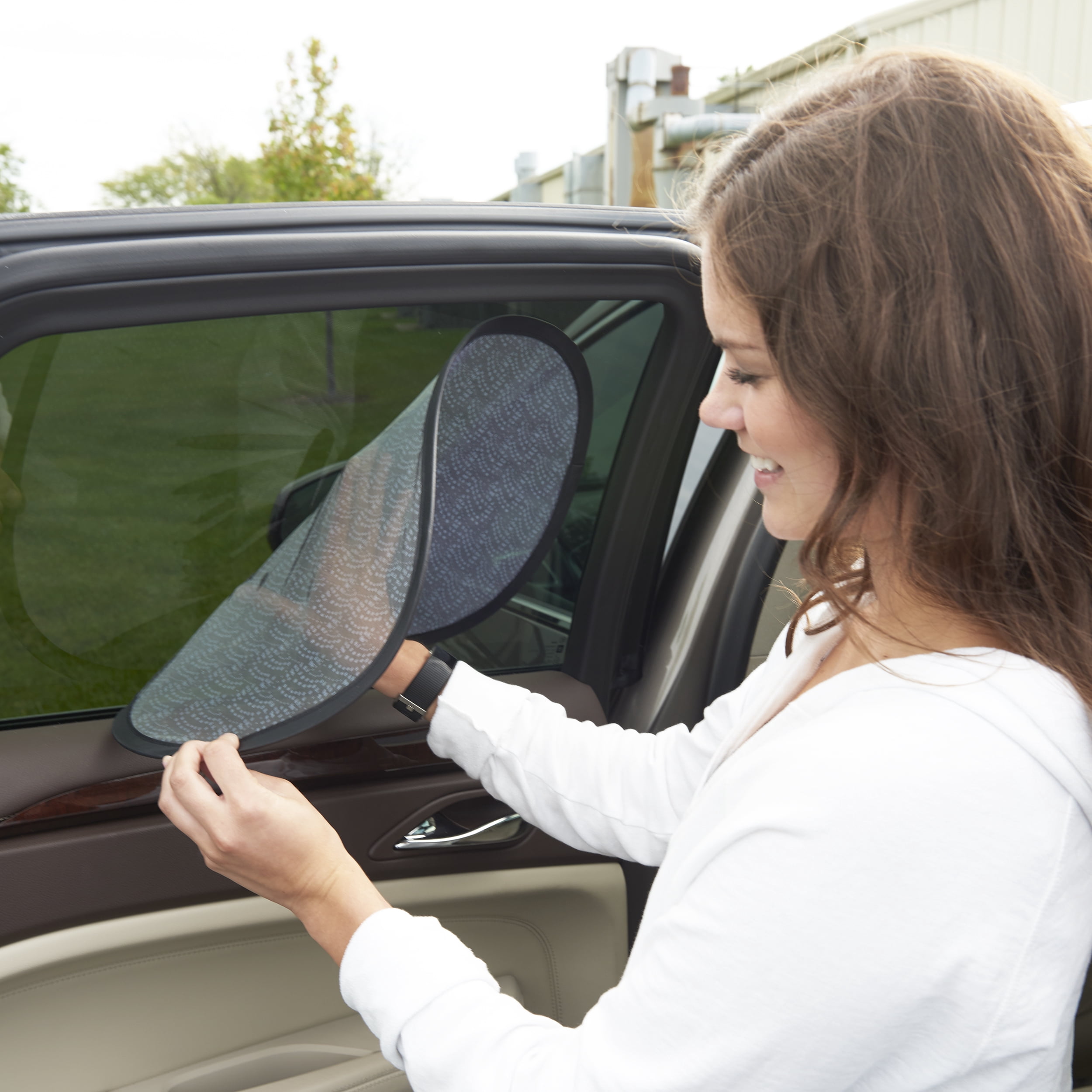 Evenflo Car Window Cling Shades Accessory, Grey Chevron