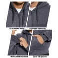 thumbnail image 2 of SPEEDRUN Hoodie Men Zip Up Sherpa Lined Hoodie Mens Gray Zip Up Fuzzy Jacket Winter Coats Gray L, 2 of 7