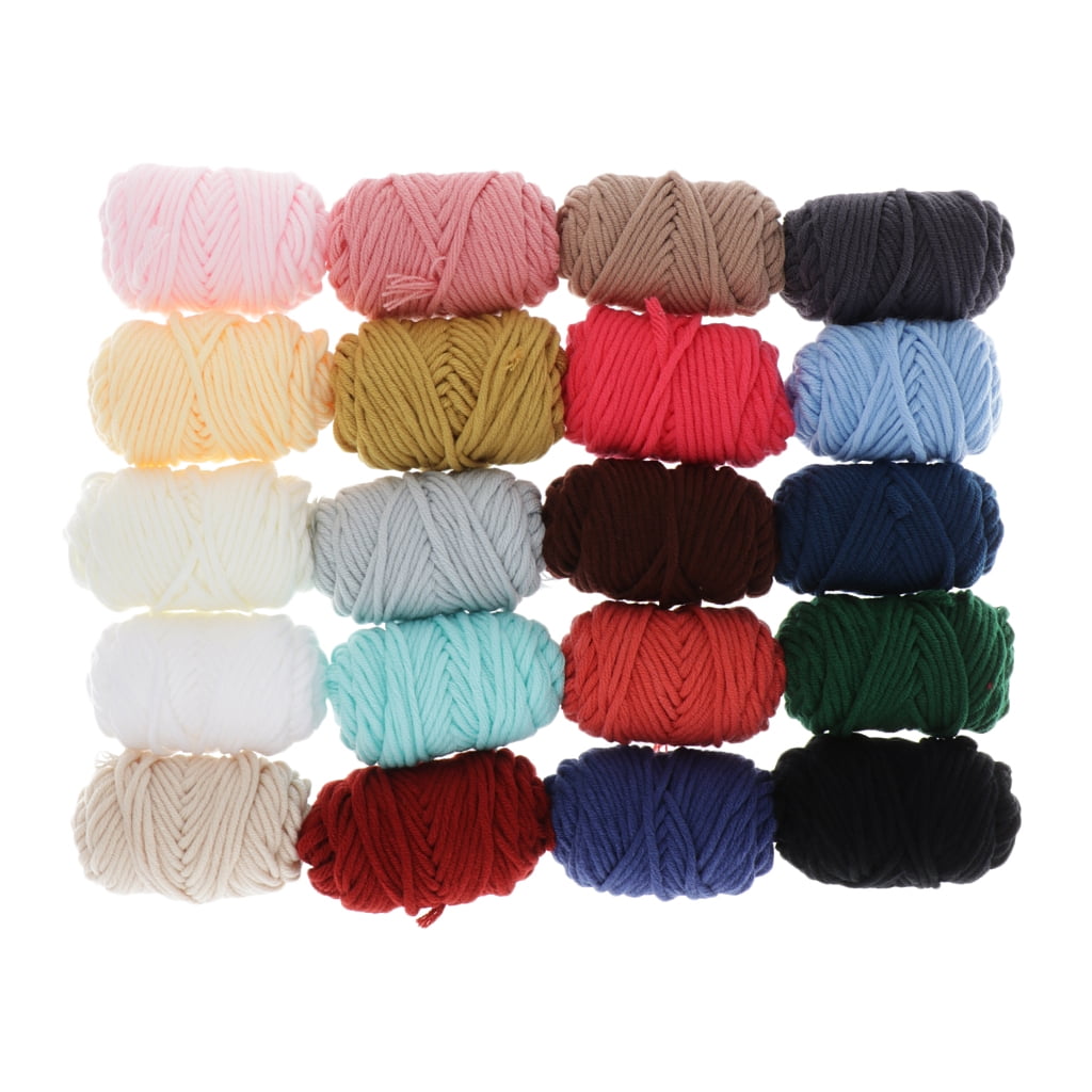 20pcs 4mm Punch Yarn Embroidery Yarn Thread Crafts Making Mixed Color