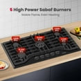 thumbnail image 5 of Gasland Chef 36 in. NG/LPG Convertible Gas Cooktop in Porcelain Enamel with 5-Burners, 5 of 7
