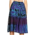 thumbnail image 2 of Sakkas Antonia Women's Skirt Tie Dye Boho Elastic Waist Adjustable Embroidery - Royal Blue - One Size, 2 of 5