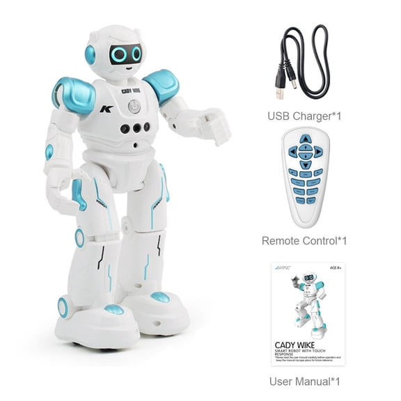 ABPWLY Toys Gesture Control Programmable Dancing Robot Toy with LED Lights Music Obstacle Avoidance USB Charging 27.5cm Travel Games