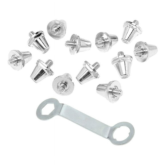 Football Boot Spikes M5 Soccer Shoe Studs for Athletic Sneakers Sports Outdoor Indoor Football Cleats 13mm,12 x shoe replacement spikes 1 x Shoe Spikes Wrench,silver