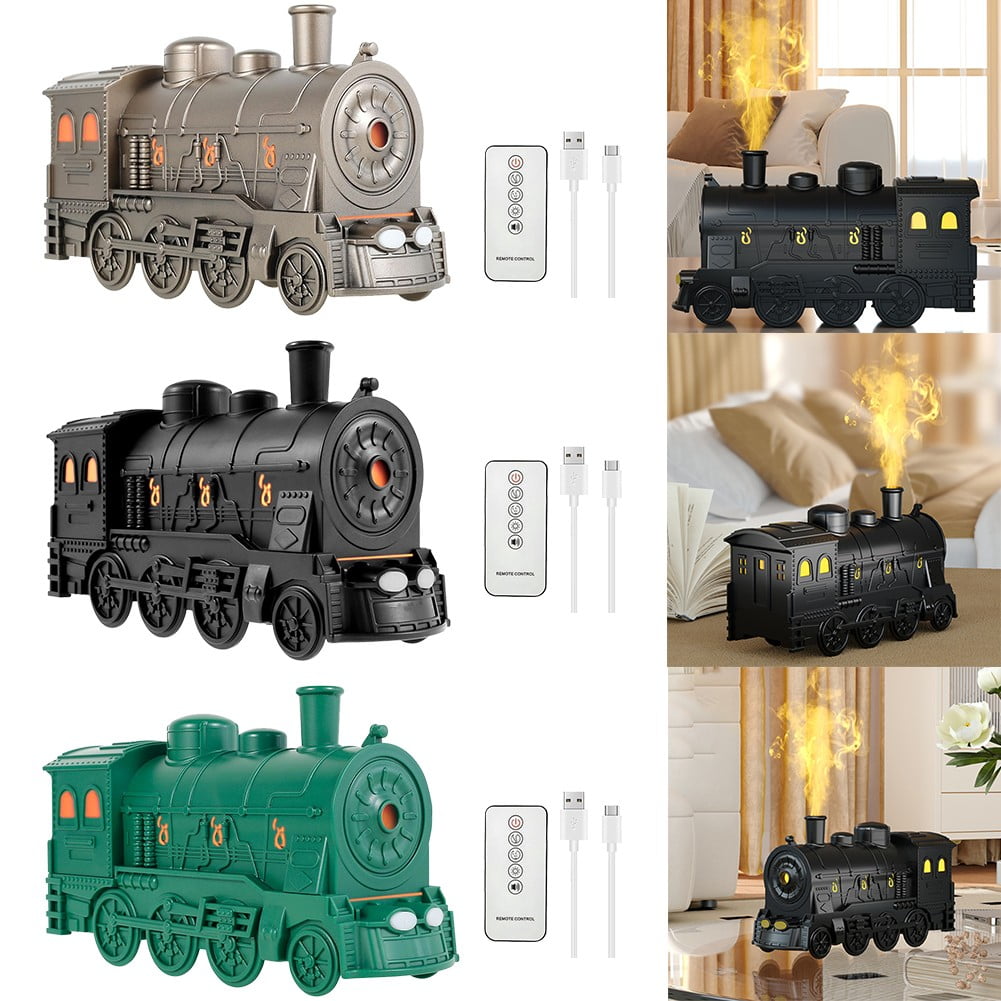 Goodhd Usb Steam Train Essential Oil Diffuser 300Ml Train Humidifier With Telecontrol-Green