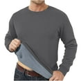 thumbnail image 2 of Wrtxtat Mens Fuzzy Sherpa Sweatshirts Winter Thick Warm Fleece Lined Long Sleeve Crewneck Pullover Tops Heavyweight Loungwear Underwear Shirts with Pockets Z02-Dark Gray L, 2 of 9