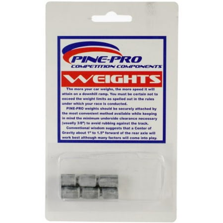 Pine Car Derby Cylinder Weights, 1.5-Ounce,