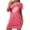 Hot Pink, variant on Tnhcen Women's Casual Summer Sleepwear – Round Neck Short Sleeve with Playful Print Soft 95% Polyester 5% Spandex S-2XL for Daily Lounging